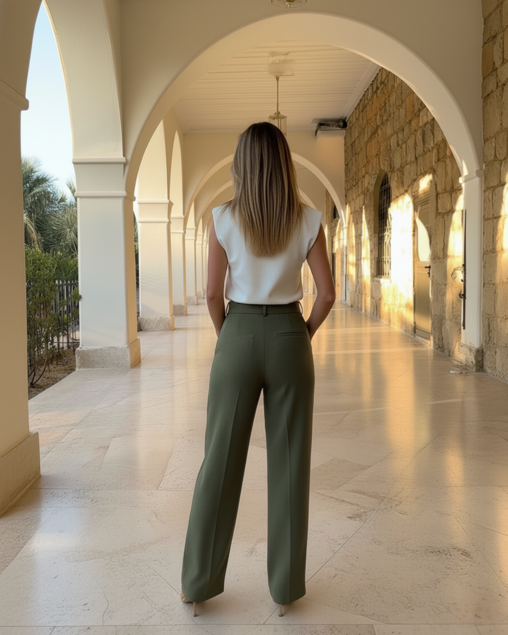 Chloris Pants - Dark Olive Green