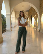 Chloris Pants - Dark Olive Green